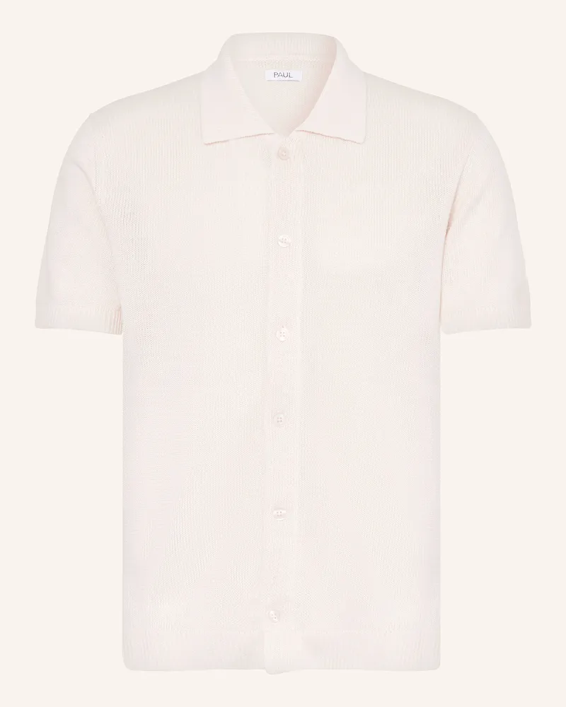 paul Strickhemd Comfort Fit Aus Leinen weiss Ecru