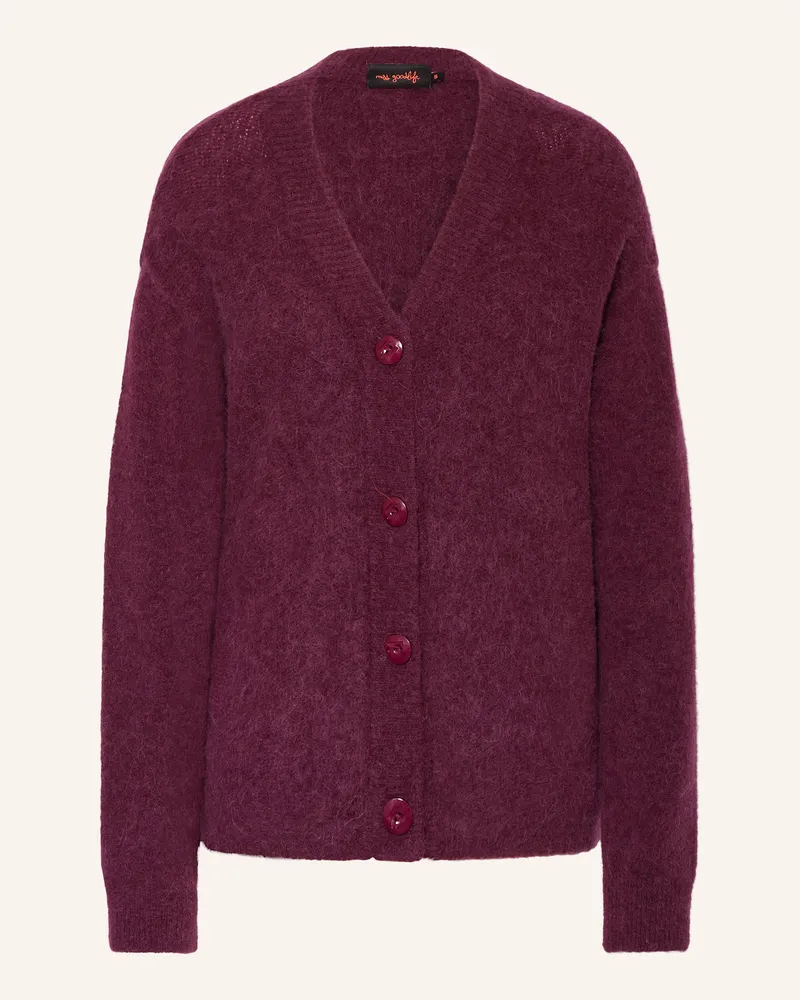 Miss Goodlife Strickjacke mit Alpaka Dunkelrot