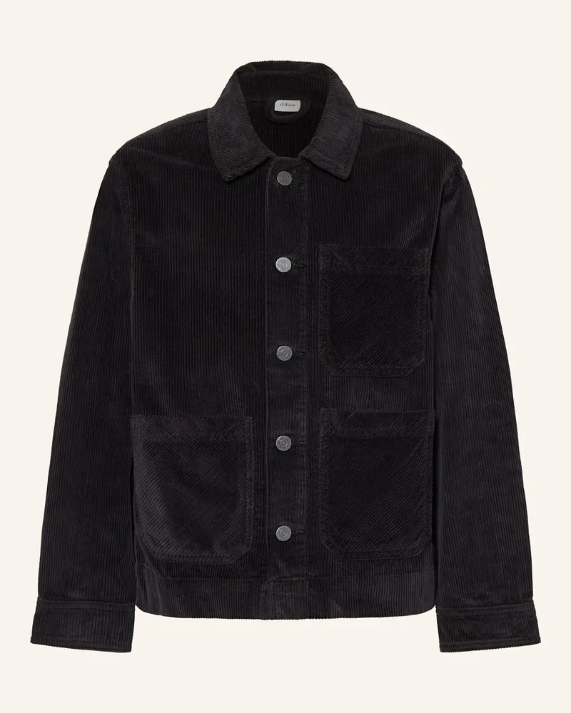 S.Oliver Cord-Overjacket schwarz Dunkelgrau