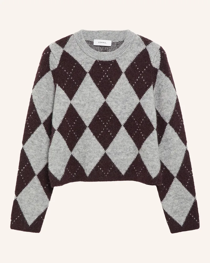 COMMA Pullover rot Grau