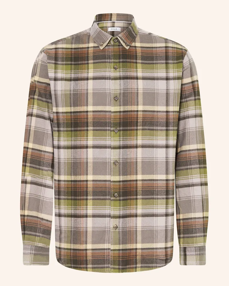 paul Flanellhemd Odin Comfort Fit gruen Oliv