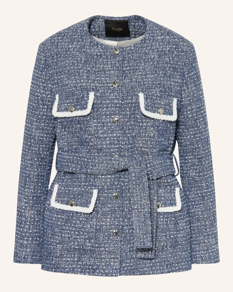 Maje Bouclé-Blazer blau Blau