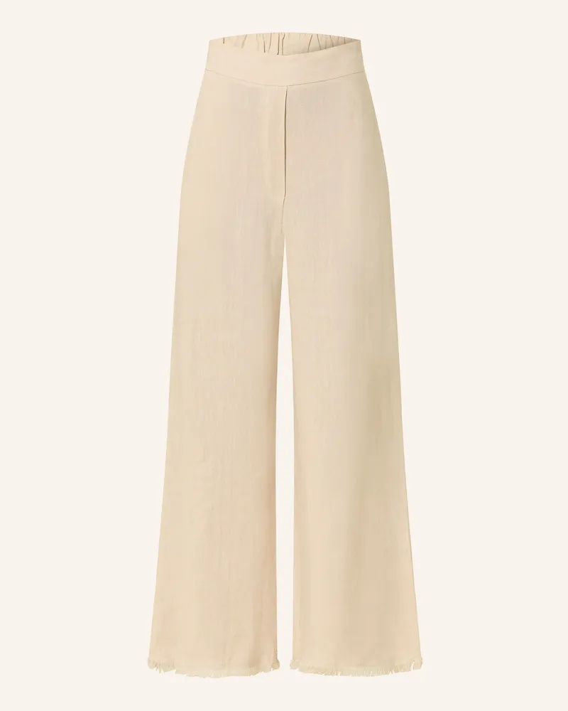 Antonelli Firenze Leinen-Culotte Mit Fransen beige Beige