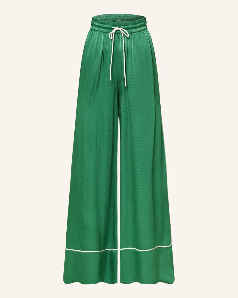 Essentiel Marlenehose HONTGOMERY aus Satin Grün