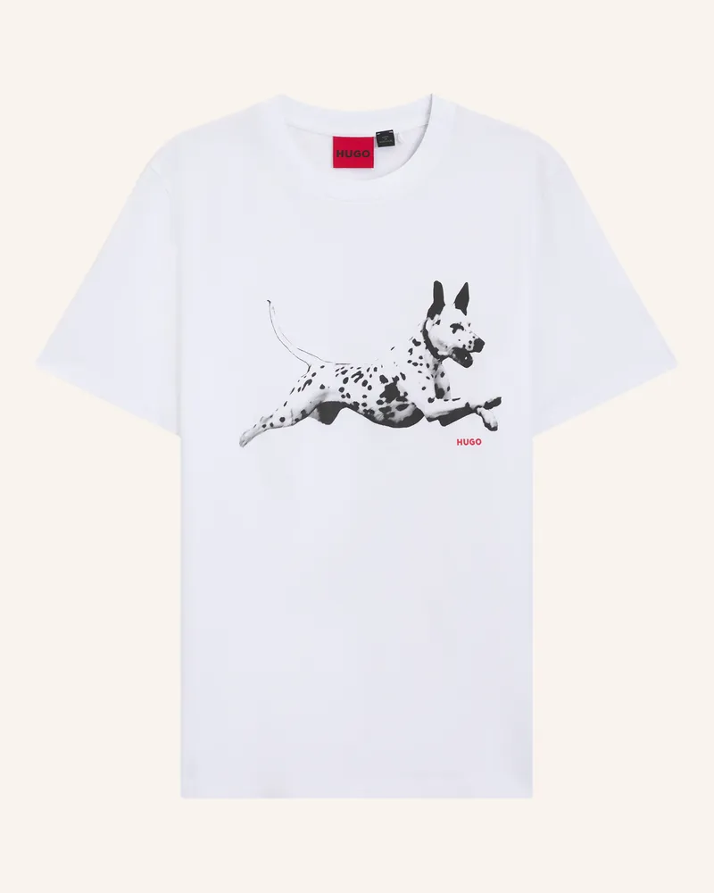 HUGO BOSS T-Shirt Dirunn Regular Fit beige Weiss