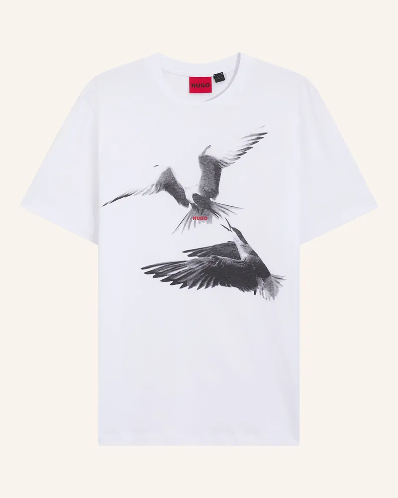 HUGO BOSS T-Shirt Dirunn Regular Fit beige Weiss