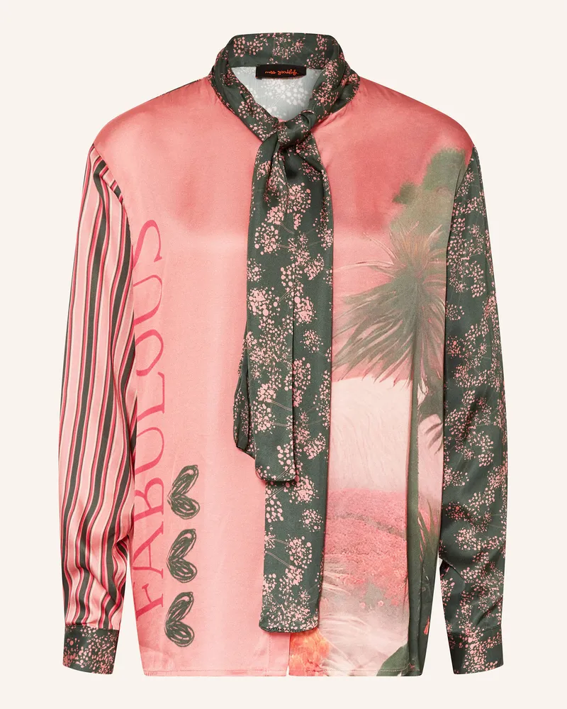 Miss Goodlife Schluppenbluse aus Satin Rosé