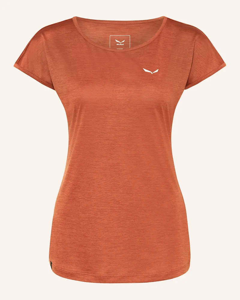 Salewa T-Shirt PUEZ MELANGE DRY'TON Dunkelorange