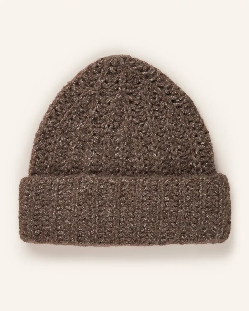 Mrs & HUGS Mütze aus Cashmere Braun