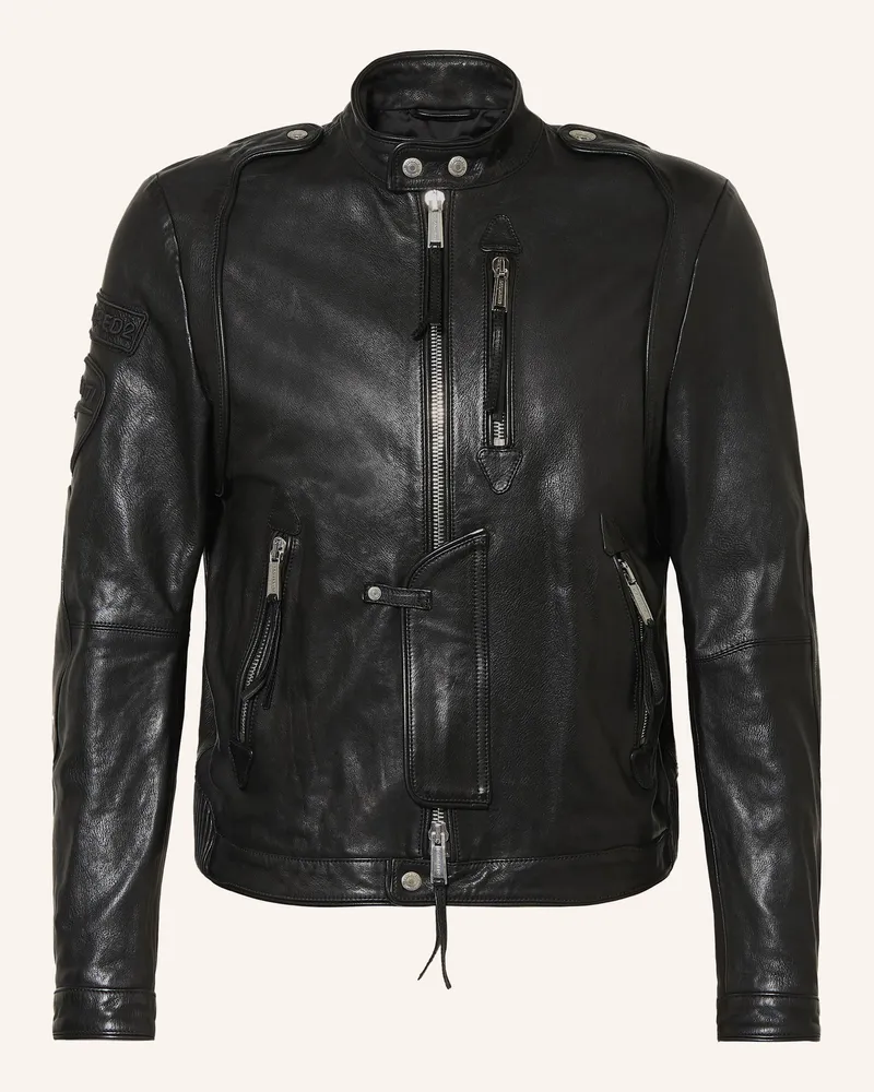 Dsquared2 Lederjacke Schwarz