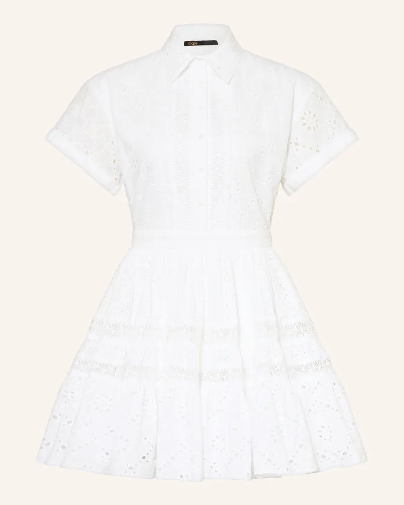 Maje Hemdblusenkleid aus Lochspitze Weiss