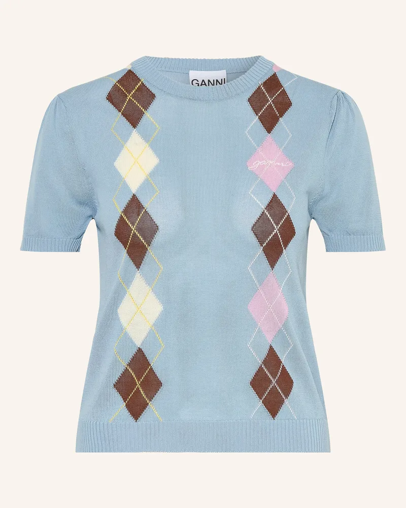 Ganni Strickshirt blau Hellblau