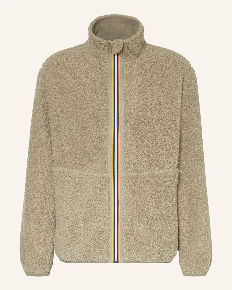 K-Way Fleecejacke PASCAL SHERPA POLAR DOUBLE zum Wenden Hellgrün