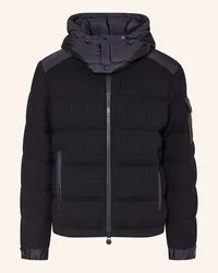 Moncler Daunenjacke im Materialmix mit abnehmbarer Kapuze Blau