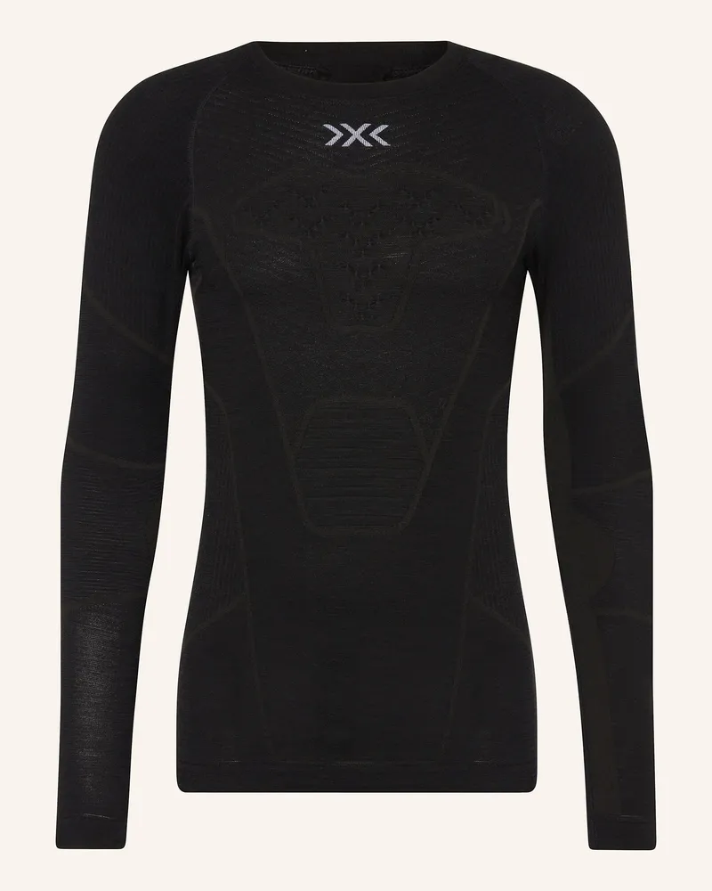 X-Bionic Funktionswäsche-Shirt SYMBIO MERINO aus Merinowolle Schwarz