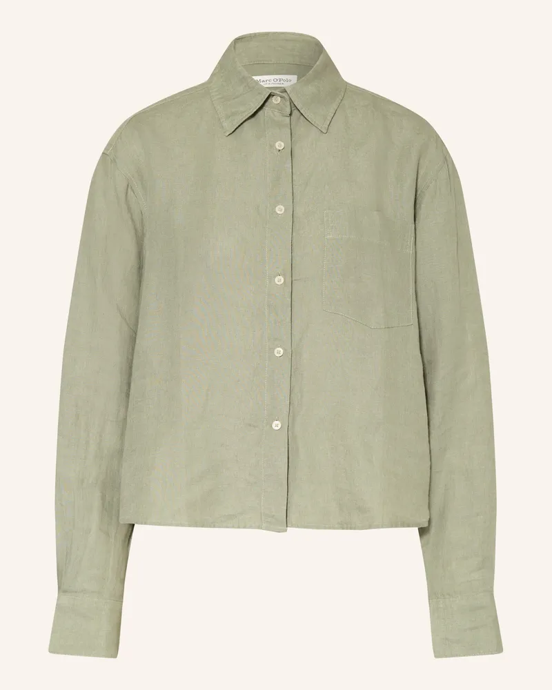 Marc O'Polo Hemdbluse aus Leinen Grün
