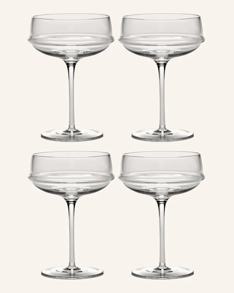 Serax 4er-Set Champagnergläser Dune transparent Weiss