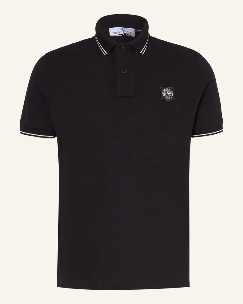 Stone Island Piqué-Poloshirt Schwarz