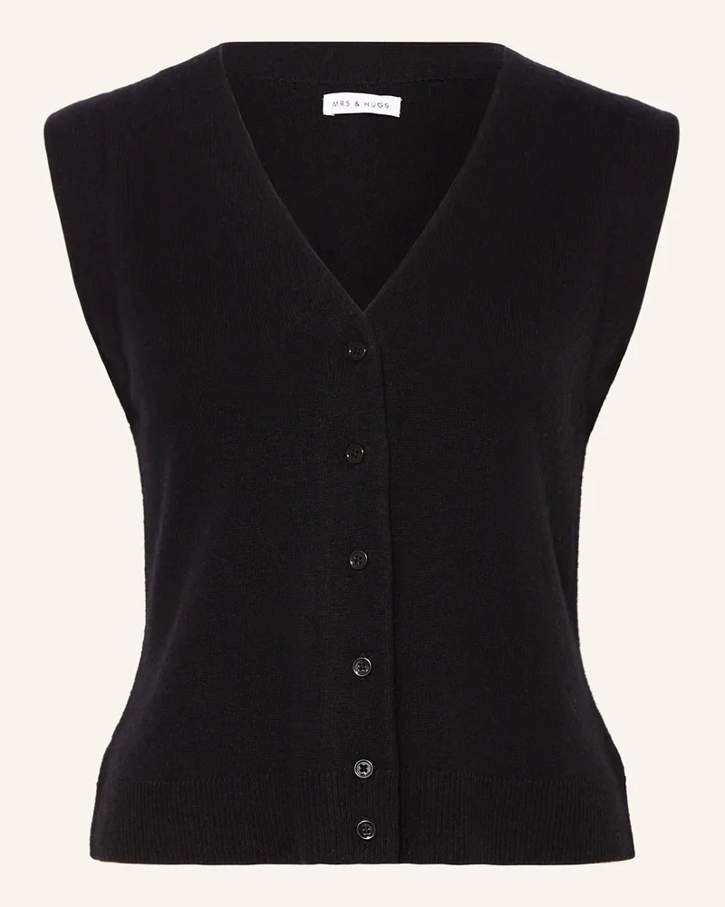 Mrs & HUGS Strickweste mit Cashmere Schwarz