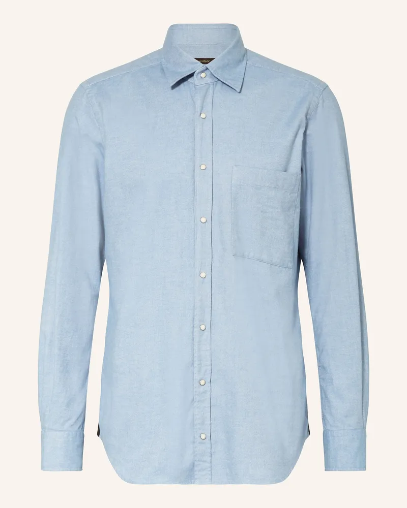 windsor. Flanellhemd LIVO Slim Fit Hellblau