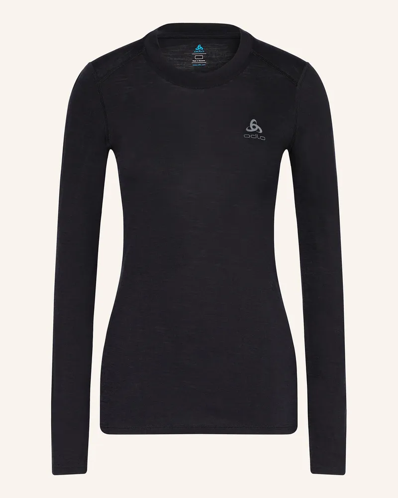 Odlo Funktionswäsche-Shirt MERINO 160 aus Merinowolle Schwarz