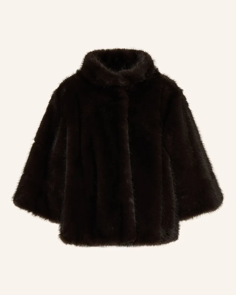 Luisa Cerano Kunstfell-Jacke Mit 3/4-Arm braun Dunkelbraun