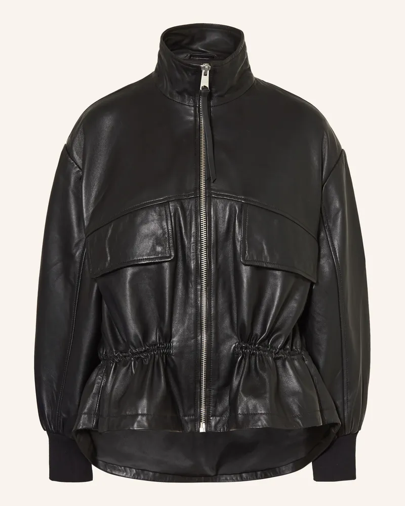 AllSaints Lederjacke Flor schwarz Schwarz
