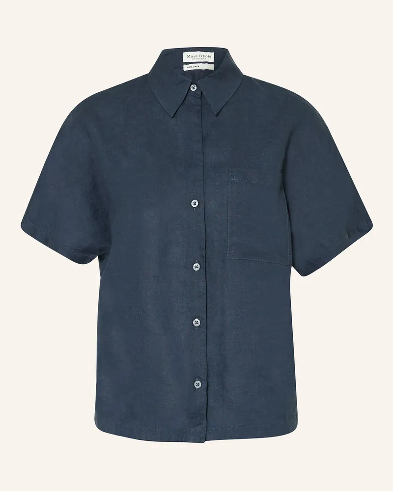 Marc O'Polo Hemdbluse aus Leinen Dunkelblau