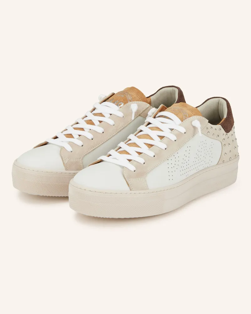 P448 Sneaker THEA mit Nieten Creme
