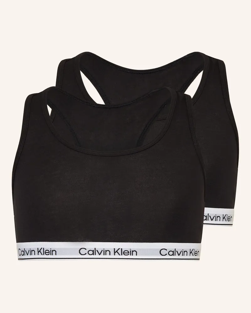 Calvin Klein 2er-Pack Bustiers Icon Cotton Stretch schwarz Schwarz