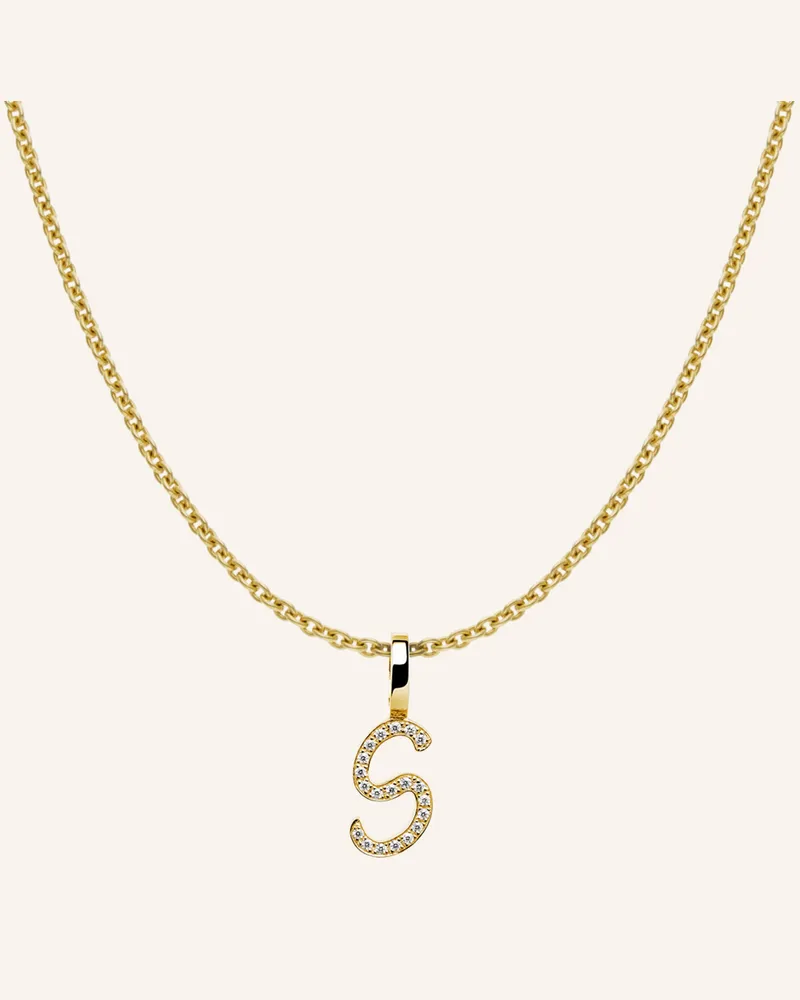 CADA Kette Tiny Diamond Letter S gold Gold