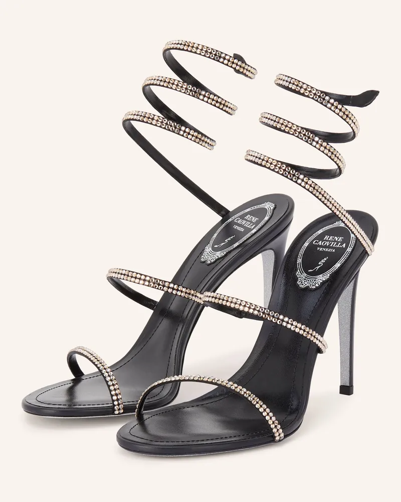 René Caovilla Sandaletten CLEO mit Schmucksteinen Schwarz