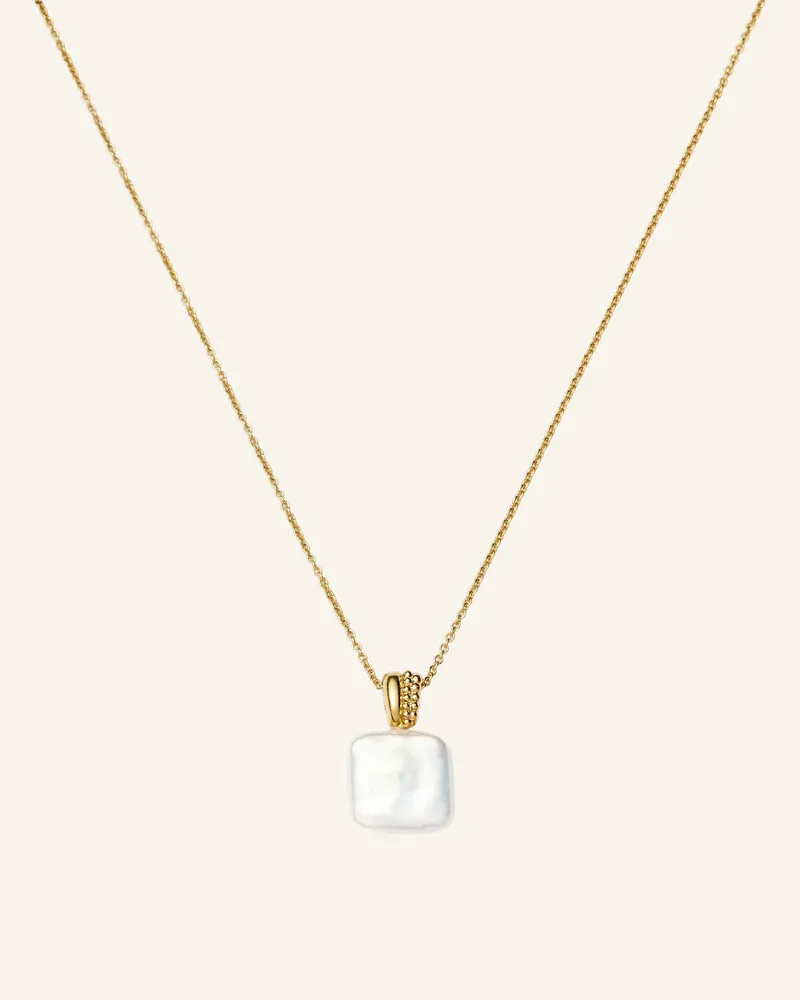 Missoma Ketten Square Pearl Baya Pendant Necklace By Glambou gold Gold