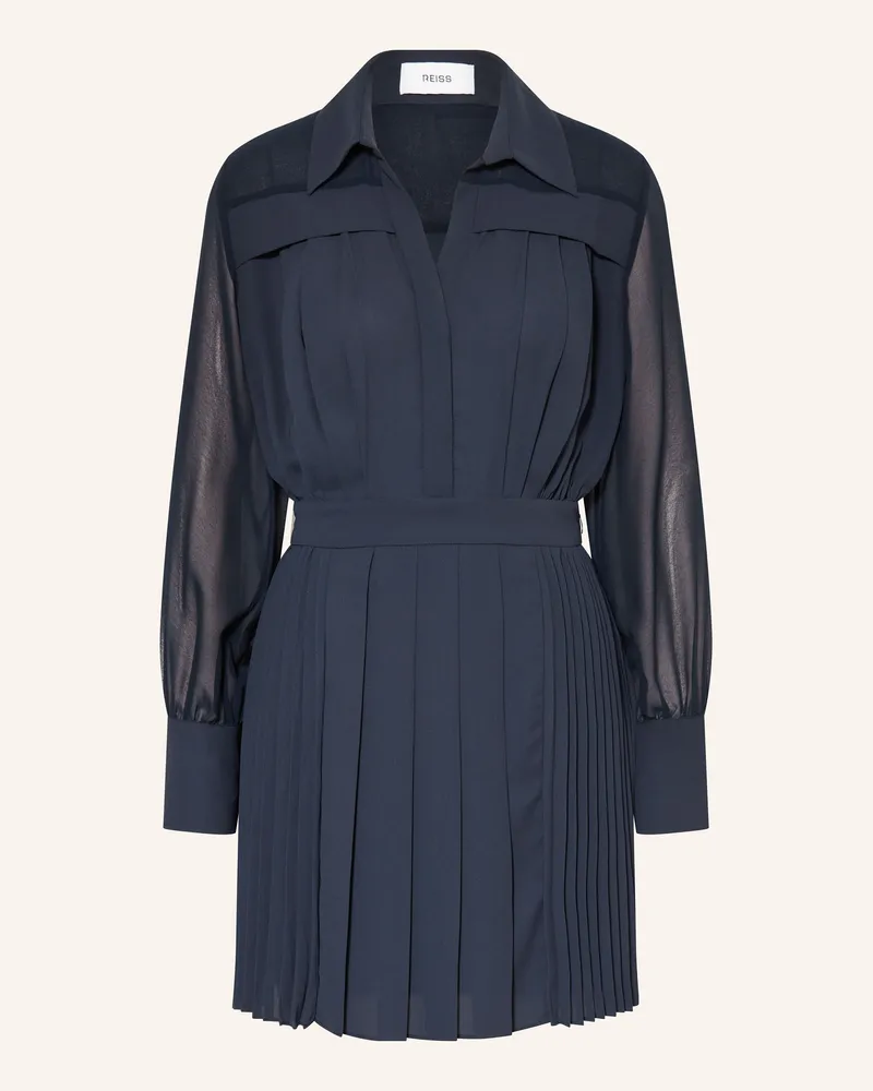 Reiss Kleid Giselle Mit Plissees blau Dunkelblau