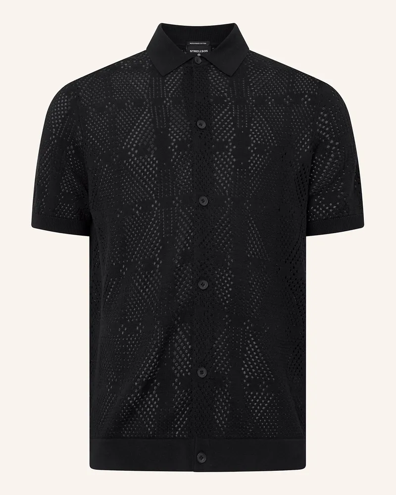 Strellson Strickhemd ADRIAN Slim Fit Schwarz