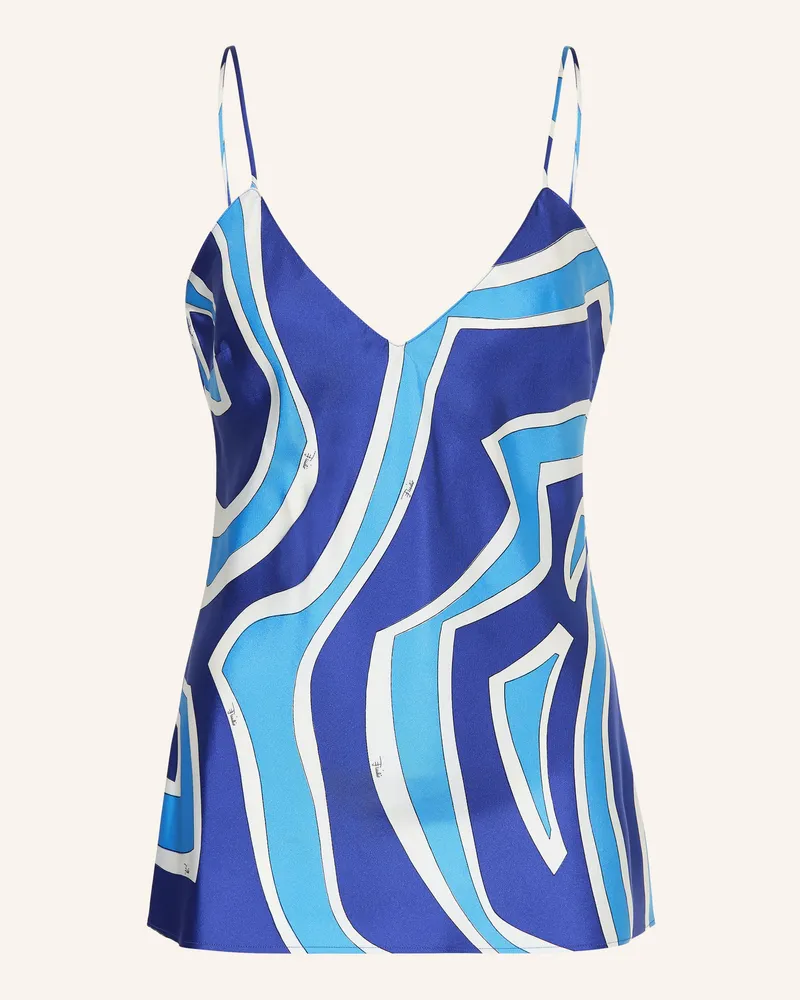 Emilio Pucci Seidentop blau Blau
