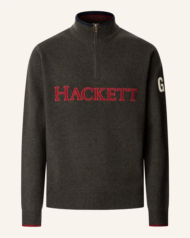 Hackett Pullover Heritage Knit Hzip gruen Grün