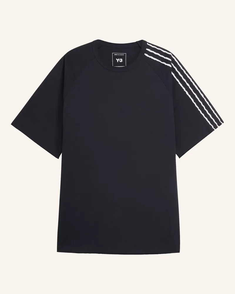 Y-3 Y-3 Raw Edge 3-Streifen T-Shirt schwarz Schwarz