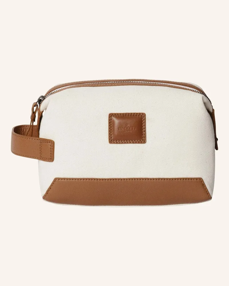 Hackett Kosmetiktasche WELLS CANVAS WASHBAG Creme