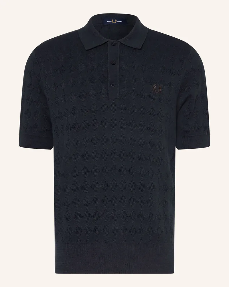 Fred Perry Strick-Poloshirt blau Dunkelblau