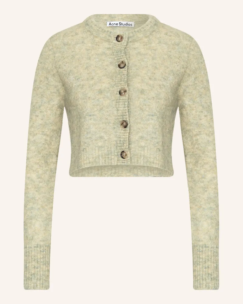 Acne Studios Cropped-Strickjacke mit Mohair Hellgrün
