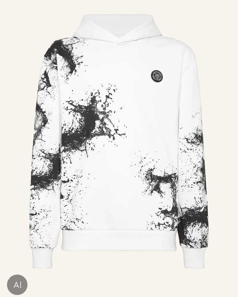 Philipp Plein Kapuzen-Sweatshirt Splash weiss Weiss