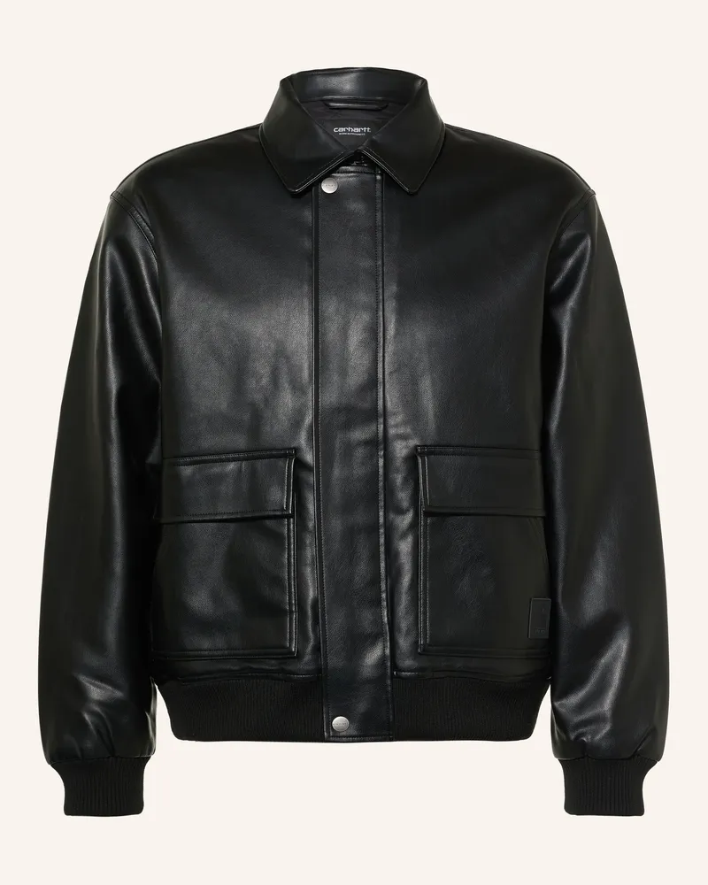 Carhartt WIP Jacke Arizona In Lederoptik schwarz Schwarz