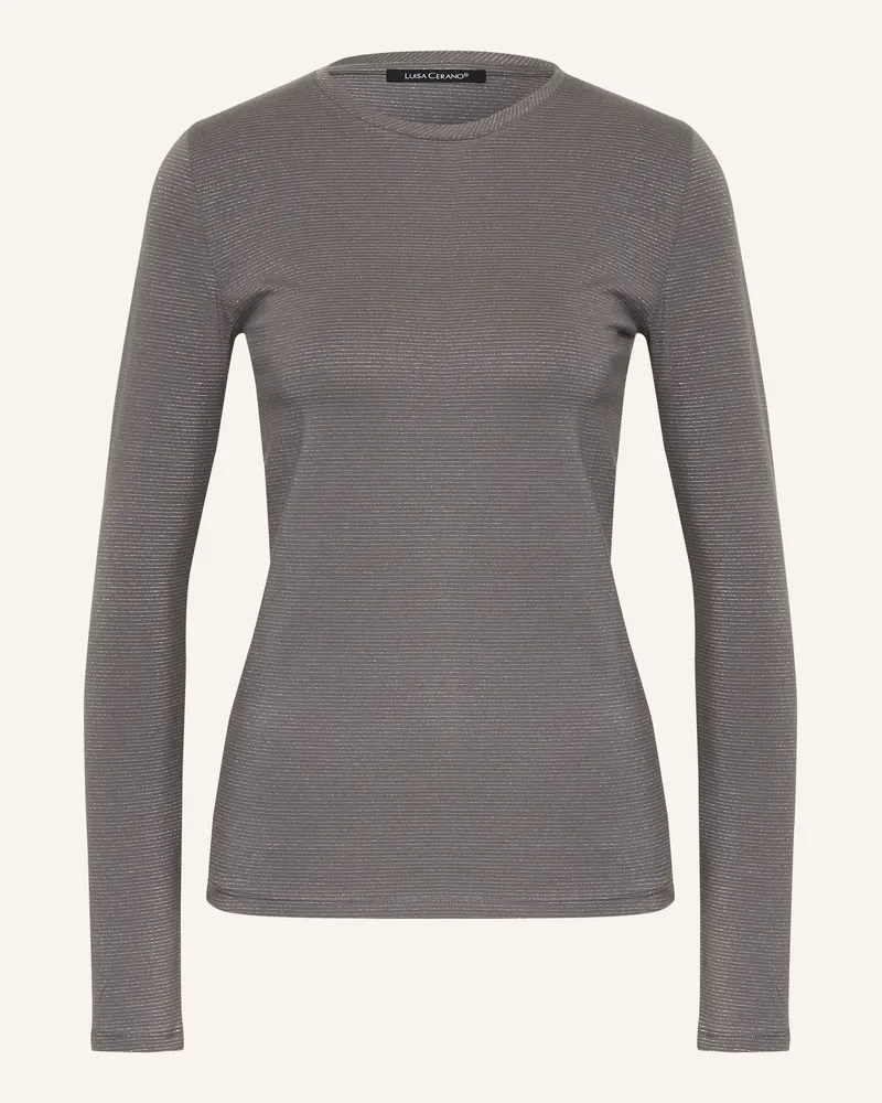 Luisa Cerano Longsleeve Mit Glitzergarn grau Dunkelgrau