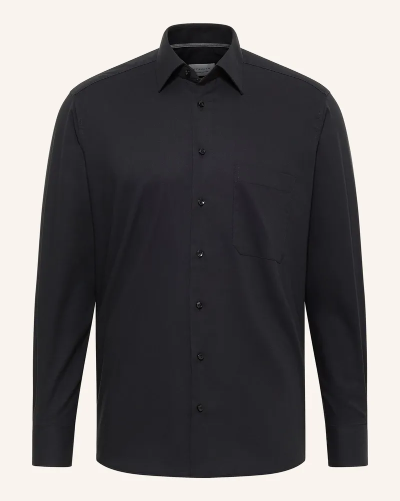 Eterna Piqué-Hemd Comfort Fit Schwarz