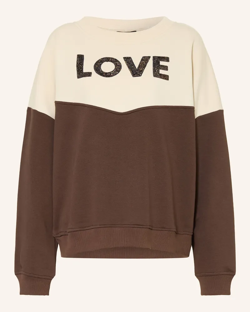 Miss Goodlife Sweatshirt Mit Pailletten braun Beige