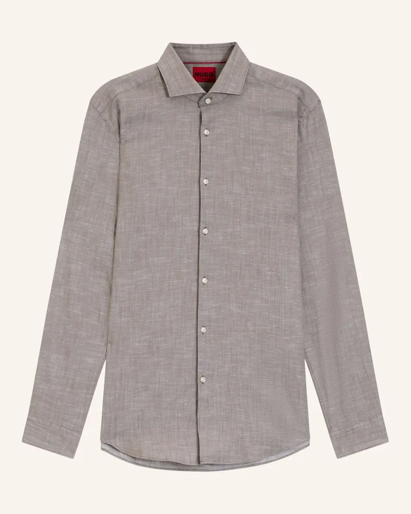 HUGO BOSS Business Hemd Kason Slim Fit braun Hellbraun