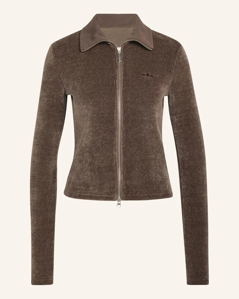 adidas Prem Ess Chenille Cardigan, Reissverschluss braun Braun
