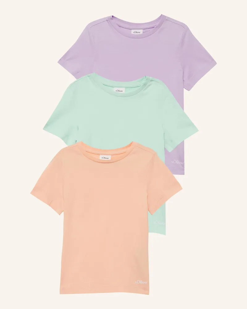 S.Oliver 3er-Pack T-Shirts blau Orange