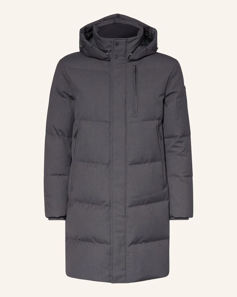 DUNO Daunenmantel Aron Parma Mit Abnehmbarer Kapuze grau Dunkelgrau